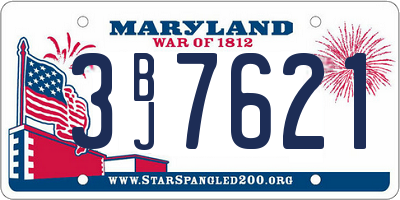 MD license plate 3BJ7621