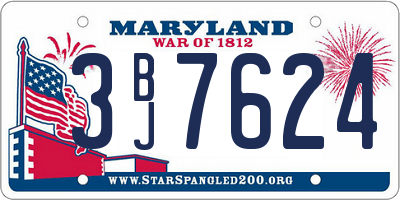 MD license plate 3BJ7624