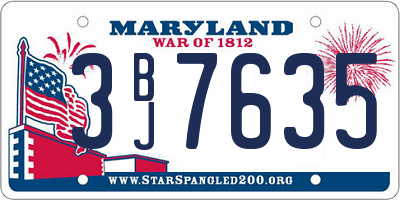 MD license plate 3BJ7635