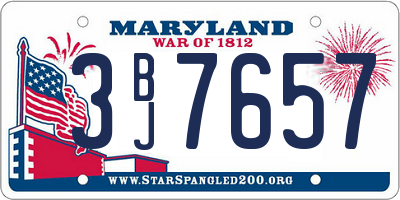 MD license plate 3BJ7657