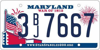 MD license plate 3BJ7667