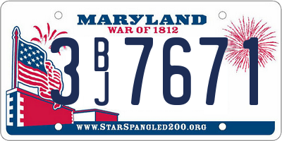 MD license plate 3BJ7671
