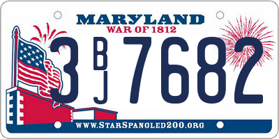 MD license plate 3BJ7682