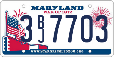 MD license plate 3BJ7703