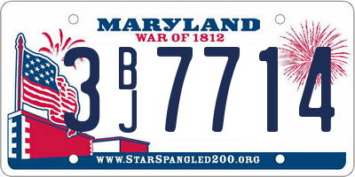 MD license plate 3BJ7714