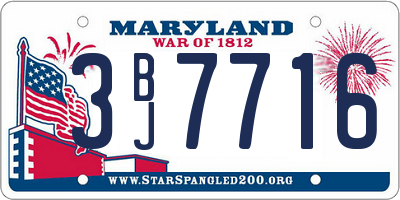 MD license plate 3BJ7716