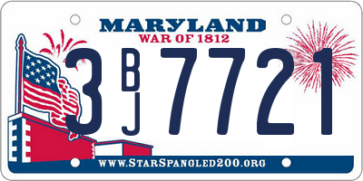MD license plate 3BJ7721