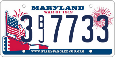MD license plate 3BJ7733