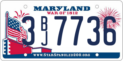 MD license plate 3BJ7736