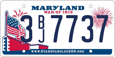 MD license plate 3BJ7737
