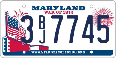 MD license plate 3BJ7745