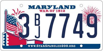 MD license plate 3BJ7749