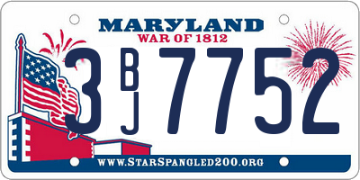 MD license plate 3BJ7752