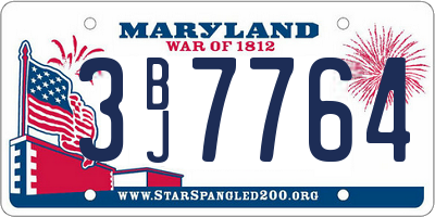 MD license plate 3BJ7764