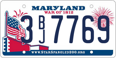 MD license plate 3BJ7769