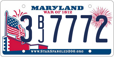 MD license plate 3BJ7772