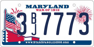 MD license plate 3BJ7773