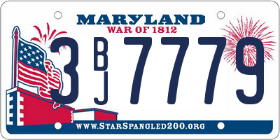 MD license plate 3BJ7779
