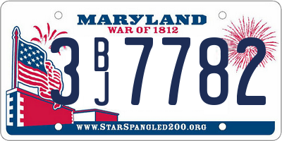 MD license plate 3BJ7782