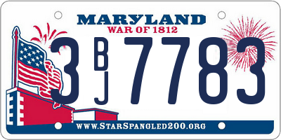 MD license plate 3BJ7783