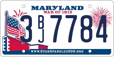 MD license plate 3BJ7784