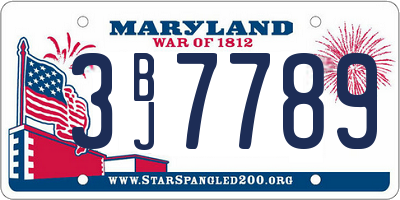 MD license plate 3BJ7789