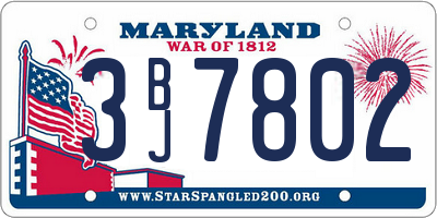 MD license plate 3BJ7802