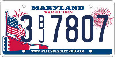 MD license plate 3BJ7807