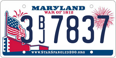 MD license plate 3BJ7837