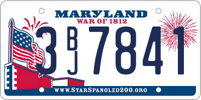 MD license plate 3BJ7841