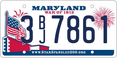 MD license plate 3BJ7861