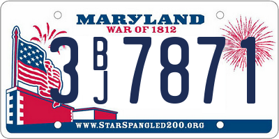 MD license plate 3BJ7871