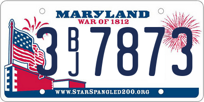 MD license plate 3BJ7873