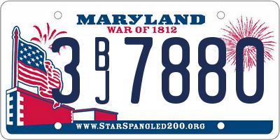 MD license plate 3BJ7880