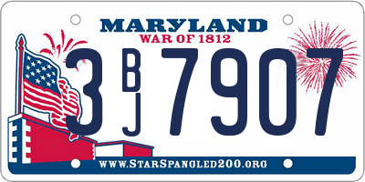 MD license plate 3BJ7907