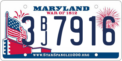 MD license plate 3BJ7916
