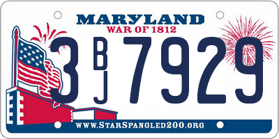 MD license plate 3BJ7929