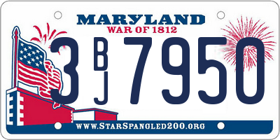 MD license plate 3BJ7950