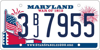 MD license plate 3BJ7955