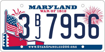 MD license plate 3BJ7956