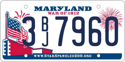 MD license plate 3BJ7960
