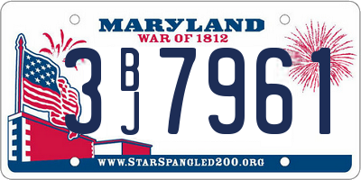MD license plate 3BJ7961
