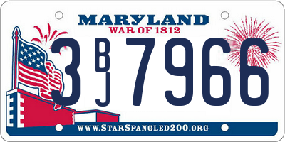 MD license plate 3BJ7966