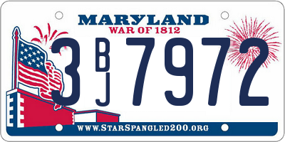 MD license plate 3BJ7972