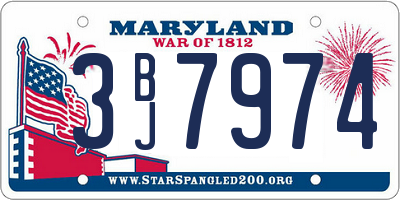 MD license plate 3BJ7974