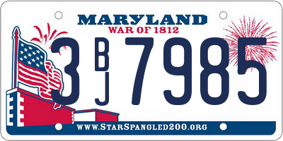 MD license plate 3BJ7985