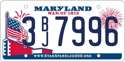 MD license plate 3BJ7996