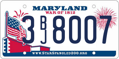 MD license plate 3BJ8007