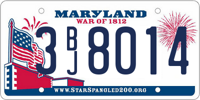 MD license plate 3BJ8014