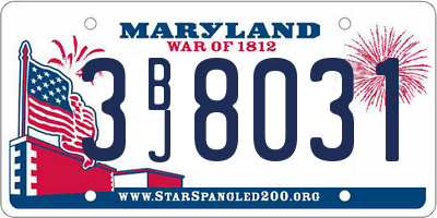 MD license plate 3BJ8031
